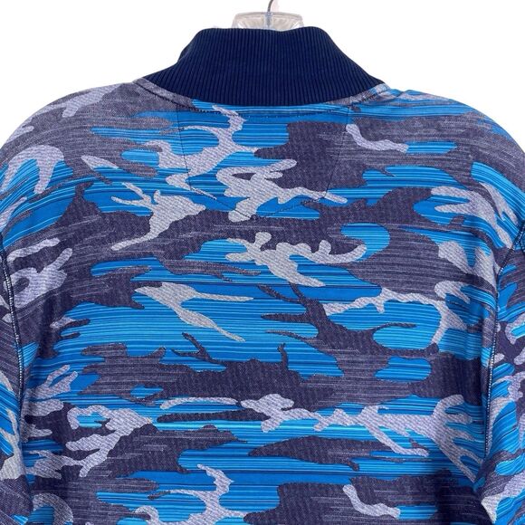ROBERT GRAHAM Street Circuit Quarter Zip Pullover Size Medium Camo Blue - Picture 11 of 16